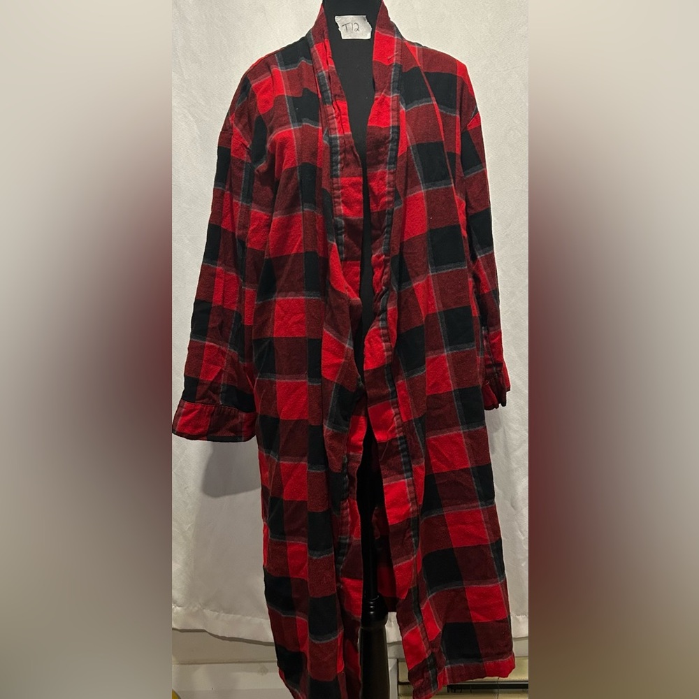 Stars Above Red and Black Plaid House Robe